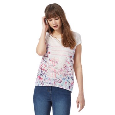 Multi-coloured floral print t-shirt